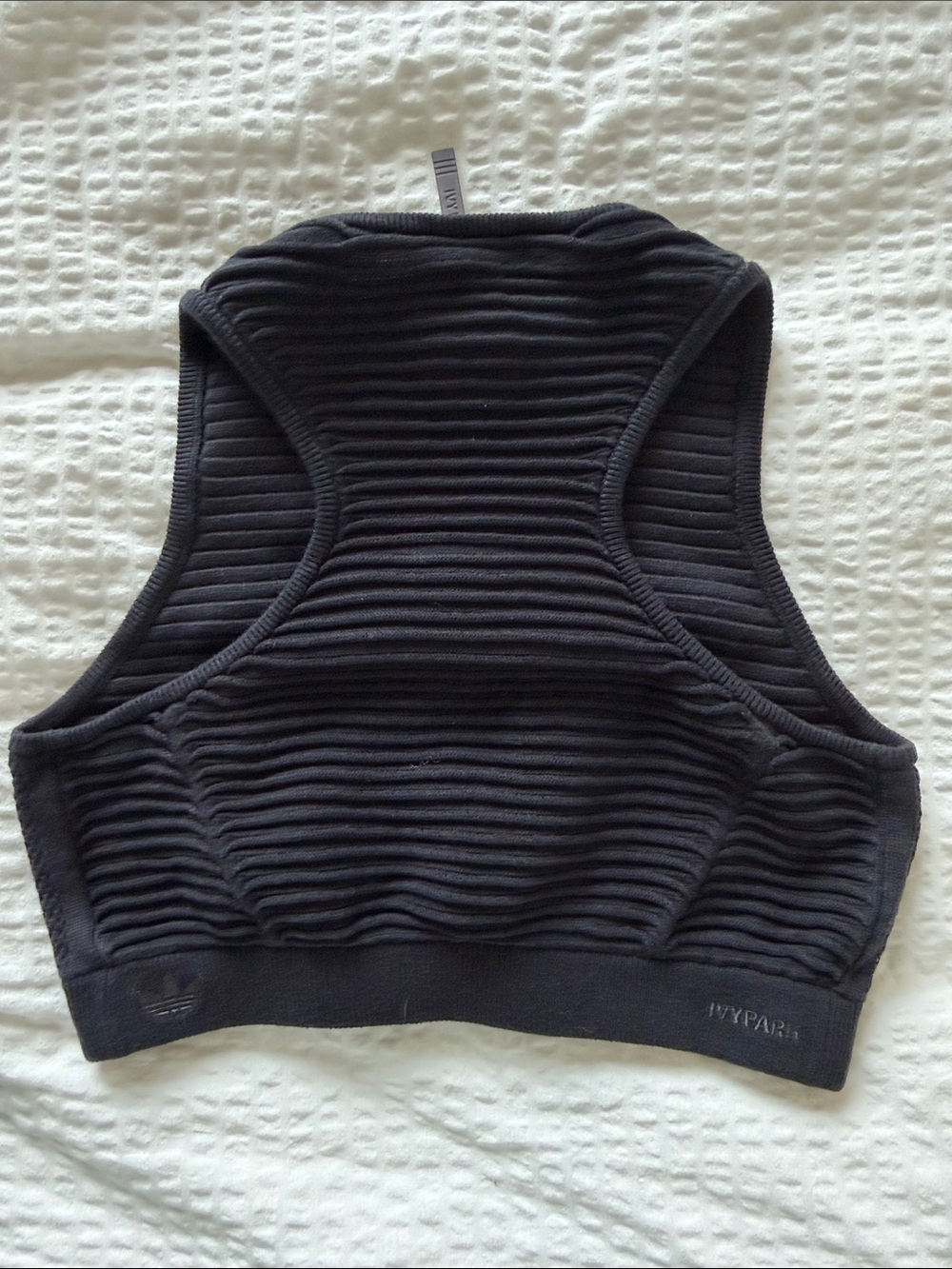 IVY PARK adidas 100% cotton Black Ribbed Zip-Up Crop Tank - Picture 6 of 8